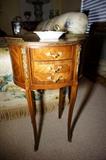 Pair of Barrel Side Tables Satin Wood with Inlay Gallery and Ormolu