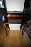 Mid 20th c. Miniature Drop Front Writing Desk Floral Inlay Bulbous Body
