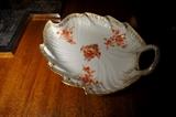 Hand Painted KPM Leaf Shaped Candy Dish with Gilt (as-is small chip)