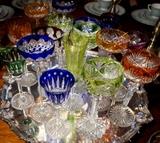 Collection of Saint Louis French Cut Crystal Stemware & Unsigned Bohemian Cut Crystal