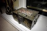 c1920’s Chinese Lacquered Wood Box Hand Painted