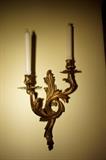 Rococo Period Pair of Dore Bronze Wall Sconce