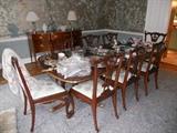 Dining room table with 10 chairs
