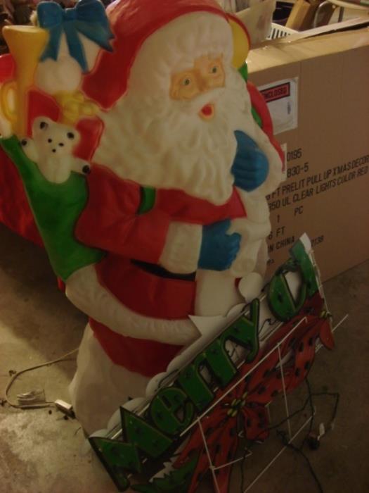  Plastic outdoor lighted Santa.  40" tall