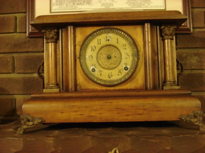 Mantel project clock.  Hands aren't attached but are there.  Key is available.