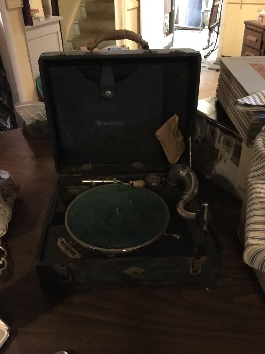 Vintage record player, we have modern ones too