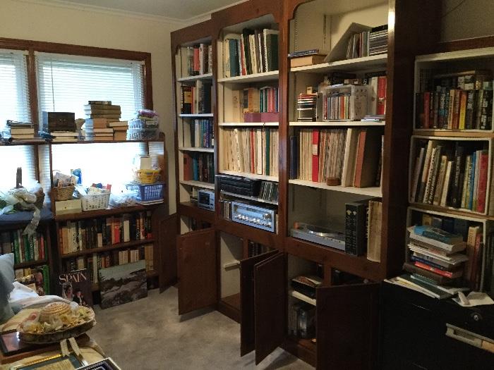 books, albums, stereo equipment