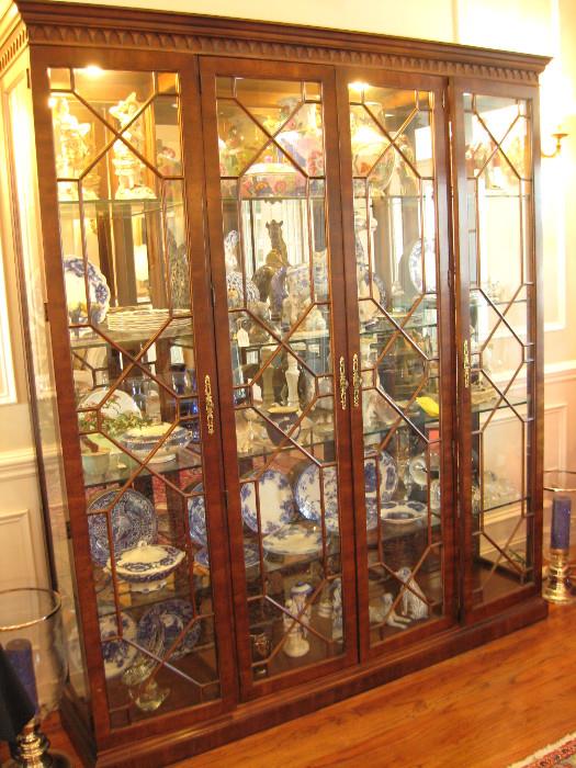 Magnificent mahogany lighted display cabinet 