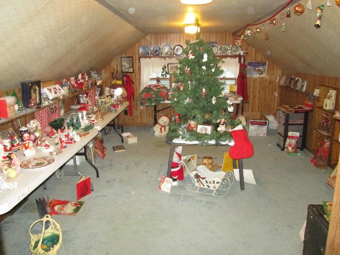 One of two rooms full of Christmas decorations!