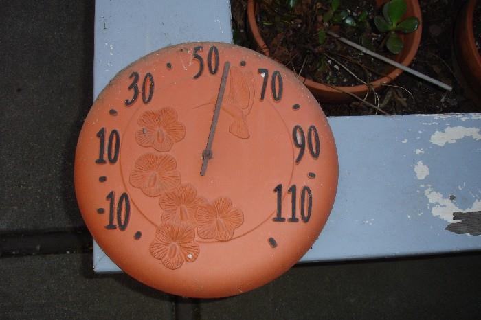 Garden terra cotta thermometer
