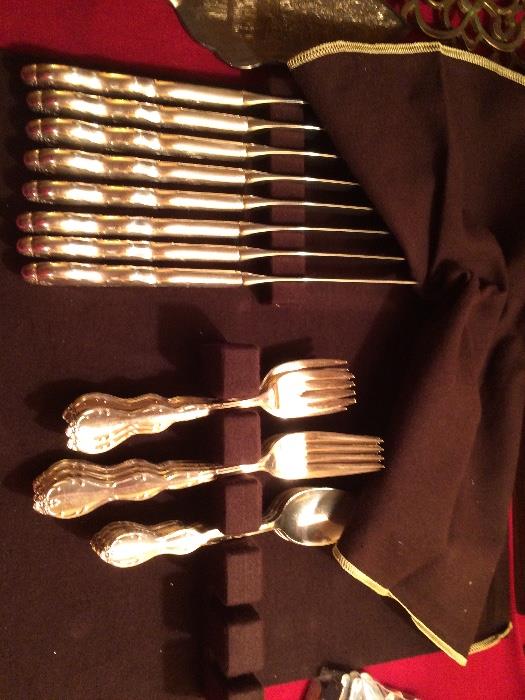 Rogers 8 place setting silverplate flatware.