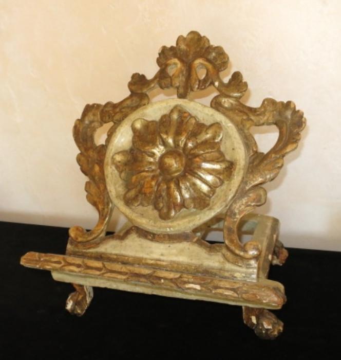 18th. C. Italian Parcel Gilt Carved Book Stand