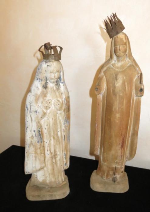 Mexican Folk Cristo and the Vigin Mary.