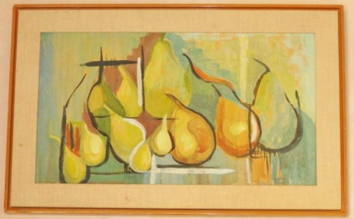 "Pears" Mid-Century Painting from the Collection of Welton Becket.