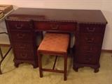 Mahogany vanity with bench