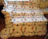 Vintage wedding ring quilt - 68" x 86"