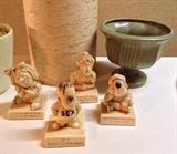 Vintage gag statues & Haeger planter
