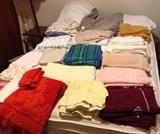Towels, a few sheets & blankets - including vintage hotel bath mats