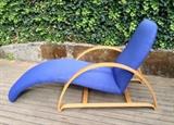 Mod 6 ft. long blue chaise/recliner
