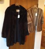 Fur coats - ranch-dyed mink stroller from Robert Schechner Furs, "Autumn Haze" natural brown mink stole from Blum Fur Co. (Seattle)