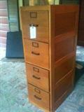wooden filing cabinet, also a 4 drawer commercial grade metal filing cabinet