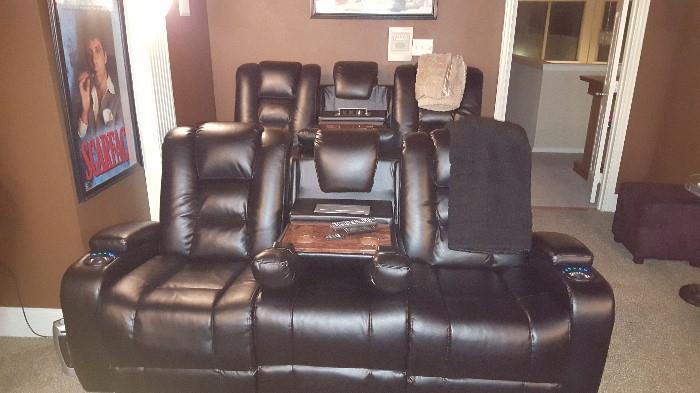 Media Room Recliners with Projector & Screen for $5000.00