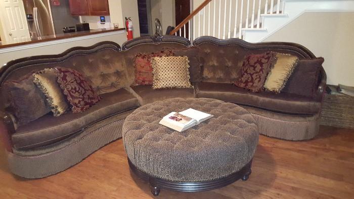 Living Room Set $3500.00 Includes Couch w/ Ottoman; Large Chaise (seats up to 3 comfortably); Curtains; Large Mirror; Chairs & Vases
