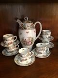 Schumann bavarian Demitasse pot and 6 cups and saucers