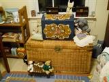 wicker chest, etc.
