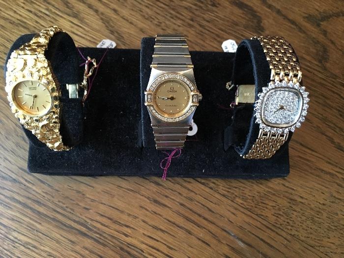 Women's gold, stainless & gold & gold and diamond watches