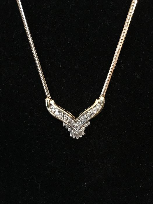 14K diamond necklace