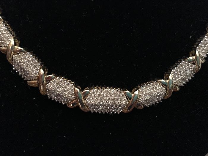 Diamond & gold choker necklace