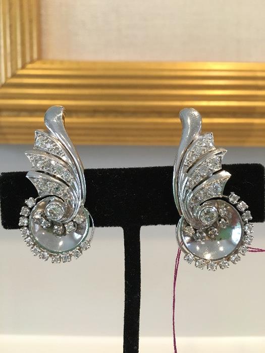 18K white gold & diamond earrings