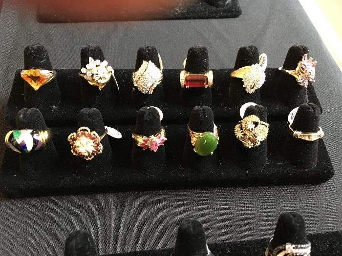 Seventy fine rings in this sale