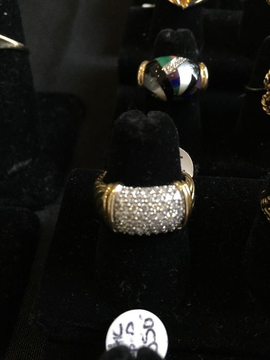 David Yurman 18K gold & diamond ring