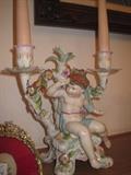 ANTIQUE DRESDEN CANDLESTICK HOLDER