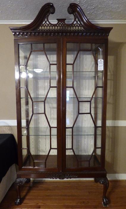 Chippendale Display Cabinet with glass shelves
