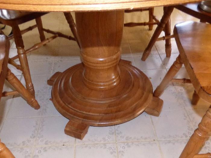 pedestal to Wind County Collection oak table
