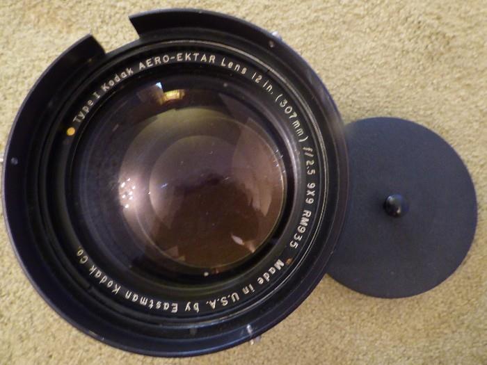 Type K Kodak Aero-Ektar lens 12 in. 9X9 with cover