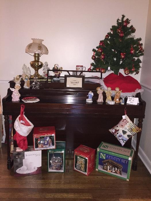 Some Christmas Decor (This Piano is not for sale, however there is a Cable Piano that is for sale). 