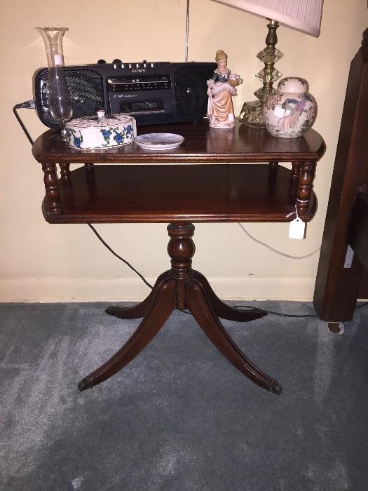 1940's claw foot side table 