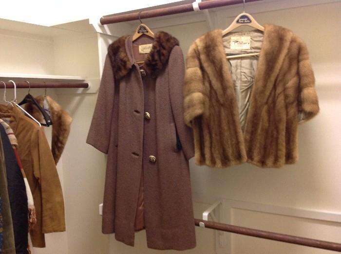 Fur Stole & Vintage Swing Coats