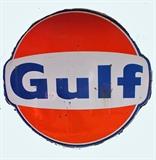 Large Gulf sign Porcelain - Nice Cond