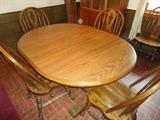 dining table, six chairs, leaf