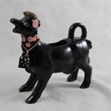 Vintage Black Ceramic Cow creamer with original bell. Made in Japan
Condition: Good
Shipping: Yes
Size: 6"
