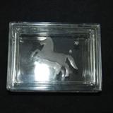 Verlys Lalique 1940's signed Carl Schmitz the famous art deco glass artist, satin frosted and greek key box, horse and star design
Condition: Good
Shipping: Yes
