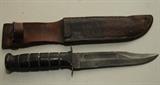 VINTAGE Ka-Bar Full-Size USMC Fighter Straight Edge Knife With Leather Sheath