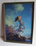 C/1930's Maxfield Parrish framed print "Ecstasy"
