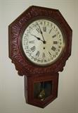 C/1890's New Haven Wall Regulator clock w/calendar dial