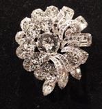 Early Signed Eisenberg Rhinestone Brooch with Original Box